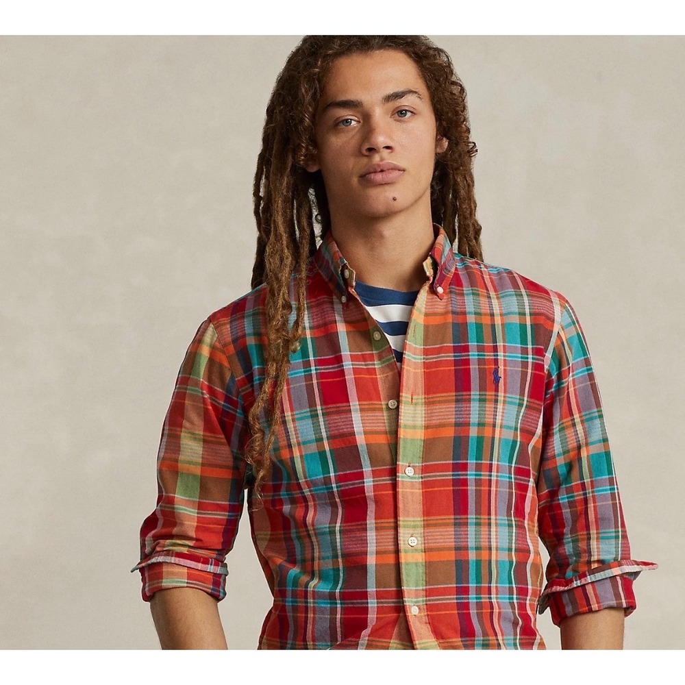 Polo Ralph Lauren Indian Madras LS button-down shirt multicolor plaid size 2XLT